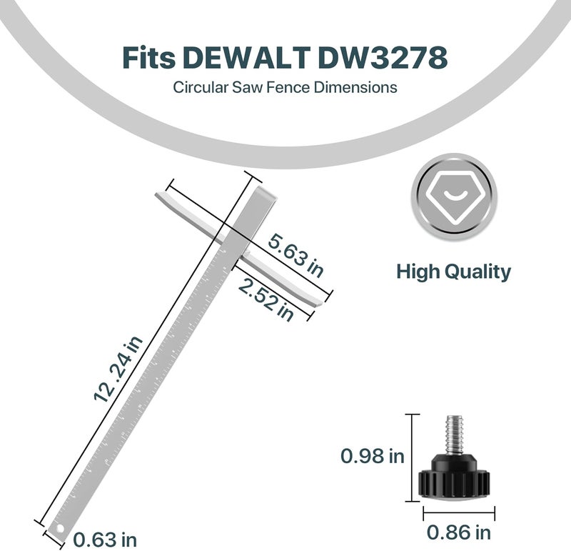 SurpLee DW3278 Circular Saw Rip Fence Kit – Compatible with DeWalt DCS575, DCS570, DCS577, DWE575, DWS535, and Works with 7-1/4-Inch to 8-1/4-Inch Circular Saws, Includes Round Head Stop Screw and Spring - Image 2